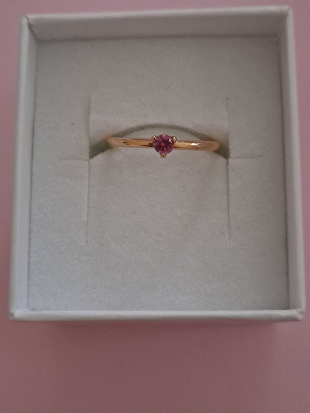 Pandora pink heart solitaire ring rose gold